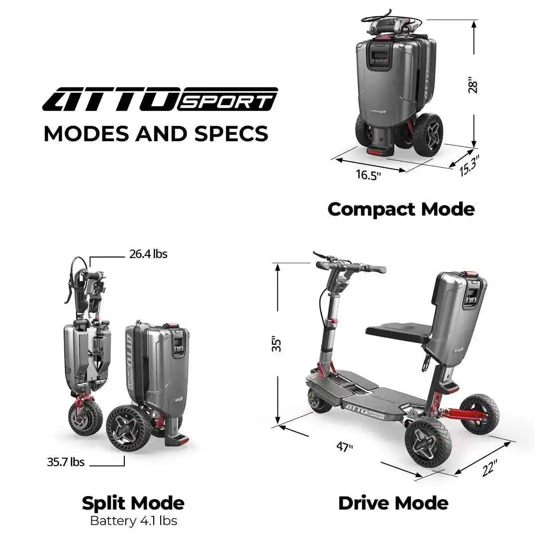 ATTO SPORT Portable Mobility Scooter - Image 39